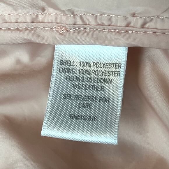 Garnet Hill Cropped Packable Down Jacket Lightweight Puffer Coat Pink Size Large - Picture 7 of 9